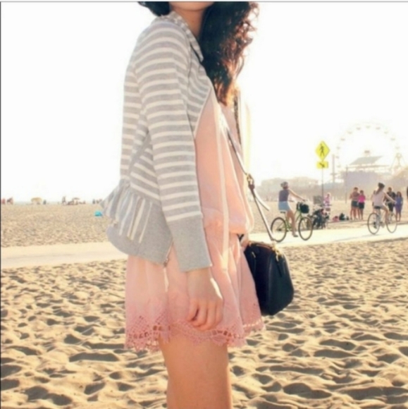 Saturday Sunday {Anthropologie} Striped Zip Up Hoodie Size Medium - Picture 14 of 14